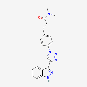 molecular formula C20H20N6O B8641285 3-{4-[4-(1H-indazol-3-yl)-1H-1,2,3-triazol-1-yl]phenyl}-N,N-dimethylpropanamide 