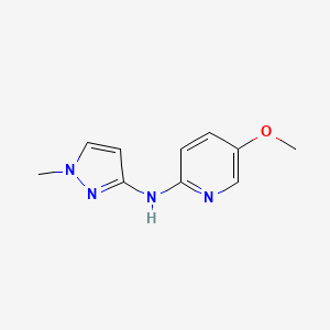 molecular formula C10H12N4O B8641288 (5-Methoxy-pyridine-2-yl)-(1-methyl-1H-pyrazole-3-yl)-amine 