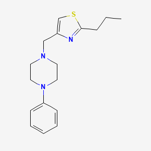 molecular formula C17H23N3S B8641336 1-Phenyl-4-[(2-propyl-1,3-thiazol-4-yl)methyl]piperazine 