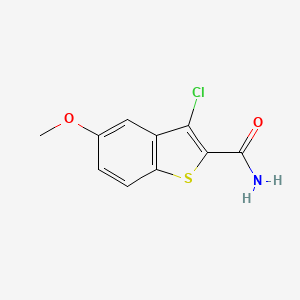 molecular formula C10H8ClNO2S B8641347 3-Chloro-5-methoxybenzo[b]thiophene-2-carboxamide 