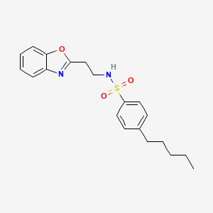 molecular formula C20H24N2O3S B8641380 N-[2-(1,3-Benzoxazol-2-yl)ethyl]-4-pentylbenzene-1-sulfonamide CAS No. 926283-44-5