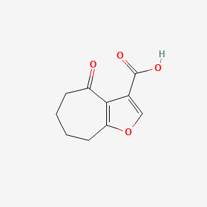molecular formula C10H10O4 B8641387 4-oxo-5,6,7,8-tetrahydro-4H-cylohepta[b]furan-3-carboxylic acid 