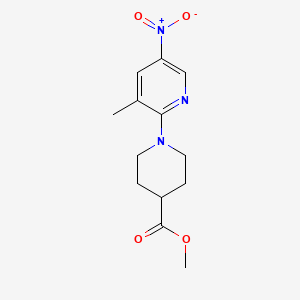 molecular formula C13H17N3O4 B8641437 Methyl 1-(3-methyl-5-nitropyridin-2-yl)piperidine-4-carboxylate 