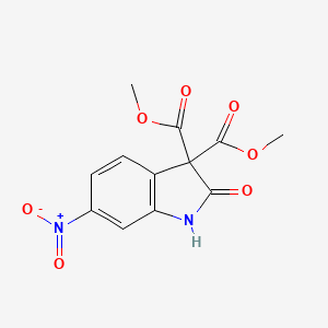 molecular formula C12H10N2O7 B8641796 dimethyl 6-nitro-2-oxo-1H-indole-3,3-dicarboxylate 
