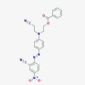 molecular formula C25H20N6O4 B086418 2-[[4-[(2-Cyano-3-nitrophenyl)azo]phenyl](2-cyanoethyl)amino]ethyl benzoate CAS No. 15087-70-4