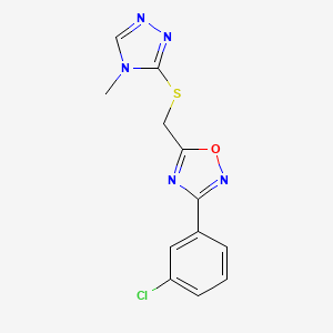 3-(3-chlorophenyl)-5-{[(4-methyl-4H-1,2,4-triazol-3-yl)sulfanyl]methyl}-1,2,4-oxadiazole