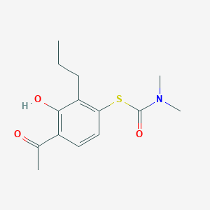 molecular formula C14H19NO3S B8641980 S-(4-Acetyl-3-hydroxy-2-propylphenyl) dimethylcarbamothioate 