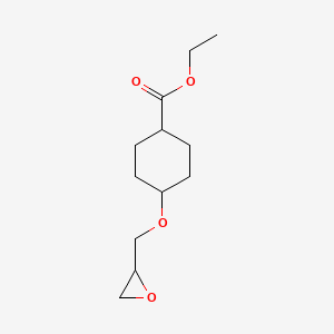molecular formula C12H20O4 B8642274 Ethyl 4-[(oxiran-2-yl)methoxy]cyclohexane-1-carboxylate CAS No. 143229-24-7
