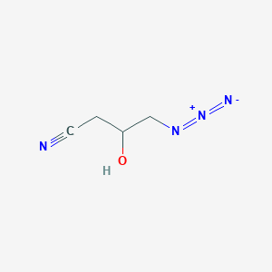 molecular formula C4H6N4O B8642309 Butanenitrile, 4-azido-3-hydroxy- CAS No. 117691-01-7