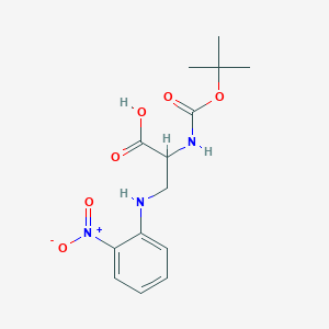 molecular formula C14H19N3O6 B8642699 2-tert-Butoxycarbonylamino-3-(2-nitrophenyl)aminopropionic acid 