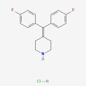 molecular formula C18H18ClF2N B8642736 4-(Bis(4-fluorophenyl)methylene)piperidine hydrochloride 