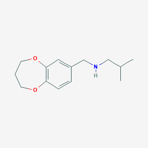 molecular formula C14H21NO2 B8642802 N-((3,4-Dihydro-2H-benzo[b][1,4]dioxepin-7-yl)methyl)-2-methylpropan-1-amine 