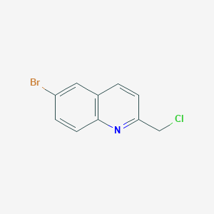 molecular formula C10H7BrClN B8643230 6-Bromo-2-(chloromethyl)quinoline 