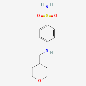 molecular formula C12H18N2O3S B8643270 4-{[(Oxan-4-yl)methyl]amino}benzene-1-sulfonamide 