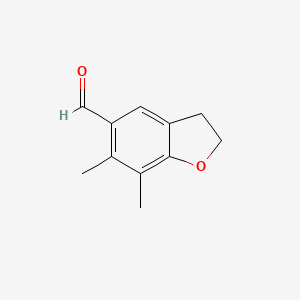 molecular formula C11H12O2 B8643314 6,7-Dimethyl-2,3-dihydro-1-benzofuran-5-carbaldehyde CAS No. 89240-30-2