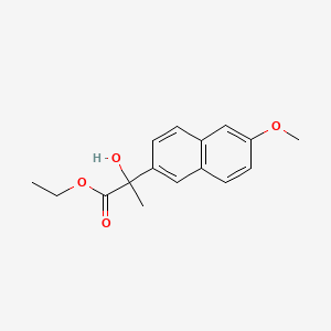 molecular formula C16H18O4 B8643323 Ethyl 2-hydroxy-2-(6-methoxynaphth-2-yl)propionate 