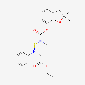 Glycine, N-(((((2,3-dihydro-2,2-dimethyl-7-benzofuranyl)oxy)carbonyl)methylamino)thio)-N-phenyl-, ethyl ester