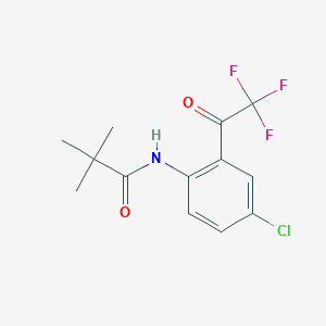 molecular formula C13H13ClF3NO2 B8643376 N-[4-chloro-2-(trifluoroacetyl)phenyl]-2,2-dimethylpropanamide CAS No. 181190-33-0