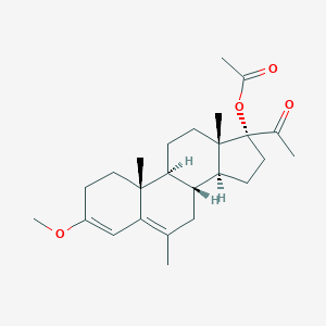 molecular formula C25H36O4 B086435 17-Hydroxy-3-methoxy-6-methylpregna-3,5-dien-20-one acetate CAS No. 1104-99-0