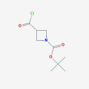 molecular formula C9H14ClNO3 B8643736 1-Tert-butyloxycarbonyl-azetidine-3-carbonyl chloride 