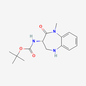 molecular formula C15H21N3O3 B8643757 tert-butyl N-[(3S)-1-methyl-2-oxo-2,3,4,5-tetrahydro-1H-1,5-benzodiazepin-3-yl]carbamate 