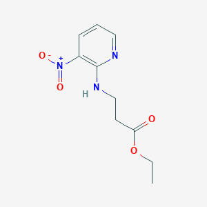 molecular formula C10H13N3O4 B8643804 3-[(3-Nitro-2-pyridinyl)amino]propanoic acid ethyl ester 