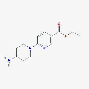 molecular formula C13H19N3O2 B8643815 3-Pyridinecarboxylic acid, 6-(4-amino-1-piperidinyl)-, ethyl ester CAS No. 252577-91-6