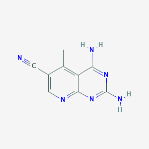 molecular formula C9H8N6 B8643881 Pyrido[2,3-d]pyrimidine-6-carbonitrile, 2,4-diamino-5-methyl- CAS No. 101810-73-5