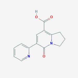 molecular formula C14H12N2O3 B8643895 5-Oxo-6-(pyridine-2-yl)-1,2,3,5-tetrahydroindolizine-8-carboxylic acid 