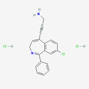 molecular formula C19H17Cl3N2 B8643902 2-Propyn-1-amine, 3-(8-chloro-1-phenyl-3H-2-benzazepin-5-yl)-, dihydrochloride CAS No. 81078-53-7