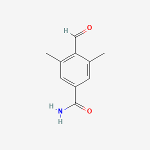 molecular formula C10H11NO2 B8643929 4-Formyl-3,5-dimethylbenzamide 