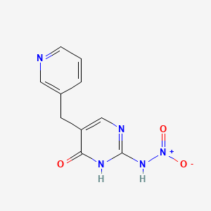 molecular formula C10H9N5O3 B8644102 N-(4-Oxo-5-(pyridin-3-ylmethyl)-1,4-dihydropyrimidin-2-yl)nitramide CAS No. 72716-67-7