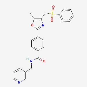 molecular formula C24H21N3O4S B8644151 4-{4-[(Benzenesulfonyl)methyl]-5-methyl-1,3-oxazol-2-YL}-N-[(pyridin-3-YL)methyl]benzamide 