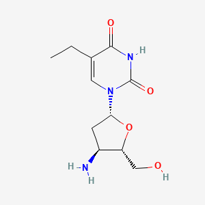 molecular formula C11H17N3O4 B8644209 Uridine, 3'-amino-2',3'-dideoxy-5-ethyl- CAS No. 114008-10-5