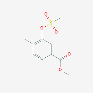 molecular formula C10H12O5S B8644697 methyl 4-methyl-3-methylsulfonyloxybenzoate 
