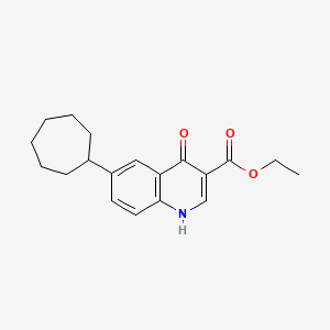molecular formula C19H23NO3 B8644833 ETHYL 6-CYCLOHEPTYL-4-HYDROXYQUINOLINE-3-CARBOXYLATE CAS No. 55376-56-2