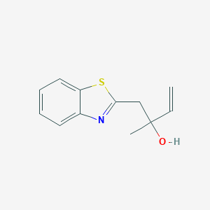 molecular formula C12H13NOS B008645 2-Benzothiazoleethanol,alpha-ethenyl-alpha-methyl-(9CI) CAS No. 107401-64-9