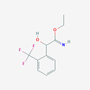 molecular formula C11H12F3NO2 B8645118 Ethyl 2-hydroxy-2-[2-(trifluoromethyl)phenyl]ethanimidate 