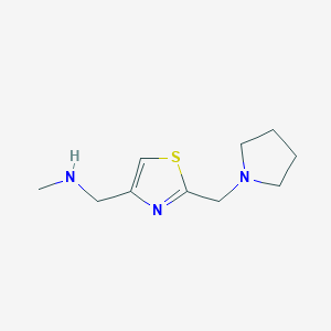 molecular formula C10H17N3S B8645201 N-methyl-1-[2-(pyrrolidin-1-ylmethyl)-1,3-thiazol-4-yl]methanamine 