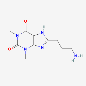 molecular formula C10H15N5O2 B8645294 8-(3-Aminopropyl)-1,3-dimethyl-3,7-dihydro-1H-purine-2,6-dione CAS No. 76748-76-0