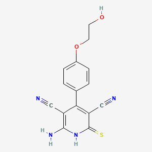 molecular formula C15H12N4O2S B8645454 2-Amino-4-[4-(2-hydroxyethoxy)phenyl]-6-sulfanylpyridine-3,5-dicarbonitrile 