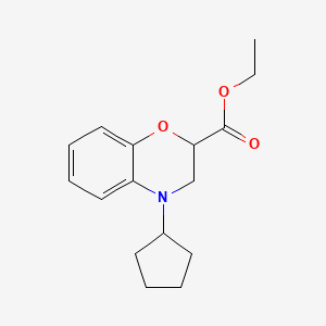 molecular formula C16H21NO3 B8645537 Ethyl 4-cyclopentyl-2,3-dihydro-1,4-benzoxazine-2-carboxylate 