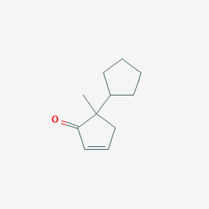 molecular formula C11H16O B8645586 5-Cyclopentyl-5-methyl-2-cyclopentenone CAS No. 61650-81-5