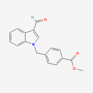 molecular formula C18H15NO3 B8645607 Methyl 4-[(3-formyl-1H-indol-1-yl)methyl]benzoate 