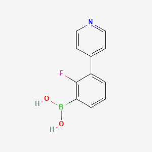 molecular formula C11H9BFNO2 B8645955 2-Fluoro-3-(pyridin-4-yl)benzeneboronic acid 