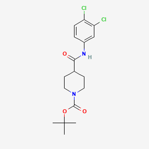 molecular formula C17H22Cl2N2O3 B8646114 Tert-butyl 4-((3,4-dichlorophenyl)carbamoyl)piperidine-1-carboxylate 