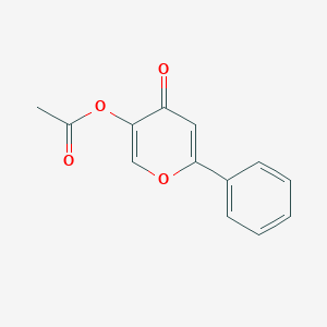 molecular formula C13H10O4 B8646145 4-oxo-6-phenyl-4H-pyran-3-yl acetate 