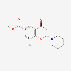 molecular formula C15H14BrNO5 B8646293 methyl 8-bromo-2-morpholino-4-oxo-4H-chromene-6-carboxylate 