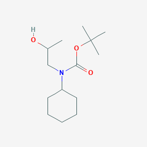 molecular formula C14H27NO3 B8646320 Tert-butyl cyclohexyl(2-hydroxypropyl)carbamate 