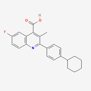 4-Quinolinecarboxylic acid, 2-(4-cyclohexylphenyl)-6-fluoro-3-methyl-